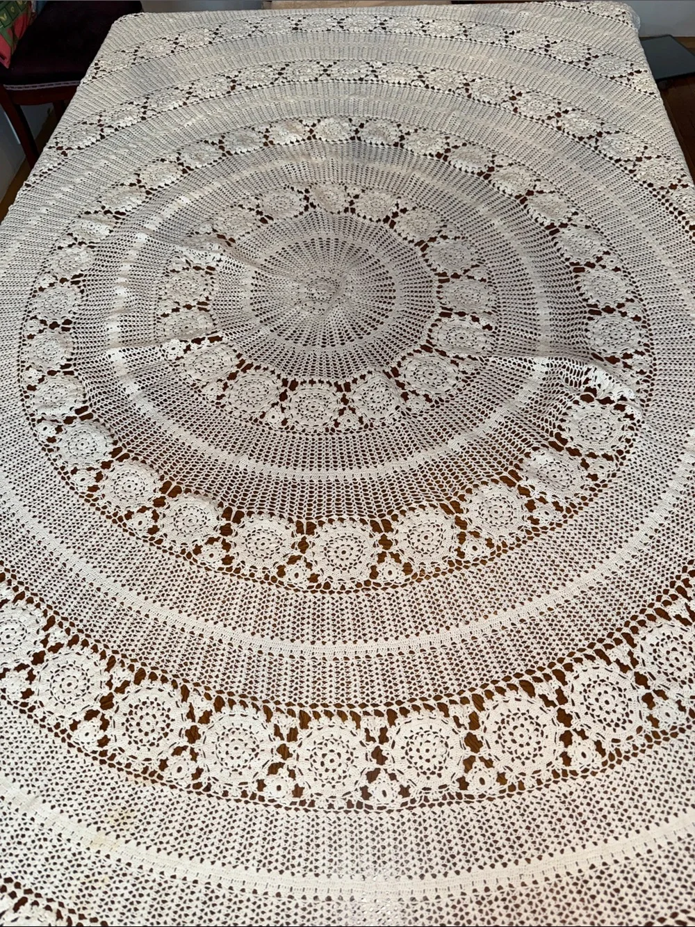 Antique lace tablecloth